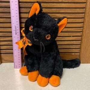 Gently loved black Halloween stuffed cat kitty ty beanie buddies collection